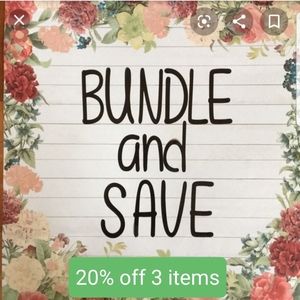 Bundle 3 items or more and save 20%